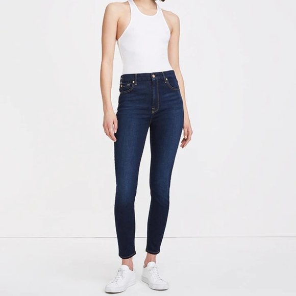 7 for All Mankind Gwenevere Skinny High Waist Ankle Jean Women's Size 28 - Picture 1 of 6